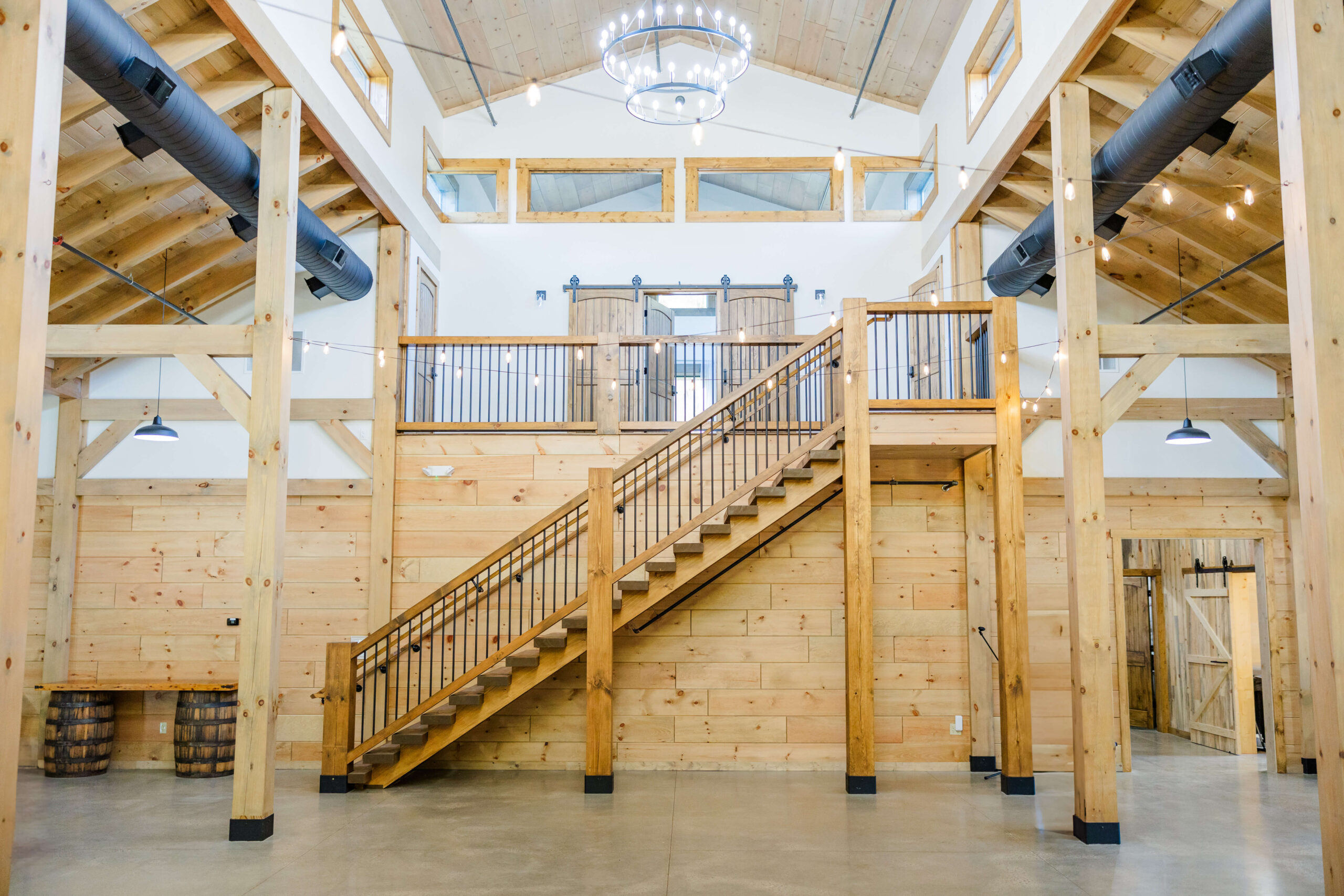 A look at the epic staircase to enter the reception space